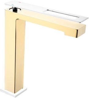 Смеситель для накладной раковины Boheme Q золото/хром 142-GCR