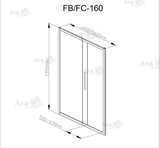 Душевая дверь в нишу AvaCan FС 140-160 хром