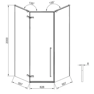 Душевой уголок Timo T67 100x100 см никель