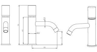 Смеситель для раковины Boheme Stick 121-G-MR-BLACK золото/чёрный мрамор