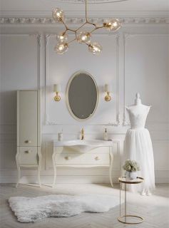 Зеркало Clarberg Borgia BOR0210BG 65см слоновая кость/патина золото