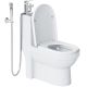 Комбоунитаз Laguraty 8074 A с раковиной функцией биде гигиеническим душем и смесителем белый