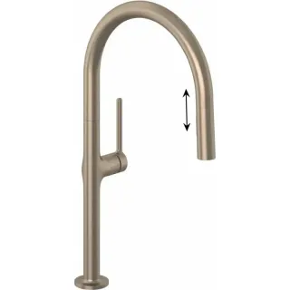 Смеситель для кухни Kludi Reef 50851N175 с выдвижным изливом брашированная бронза