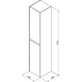 Пенал Aquanet Nova Lite 242265 35 см дуб рошелье