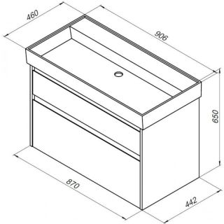 Тумба под раковину Aquanet Nova Lite 242267 90 см дуб рошелье