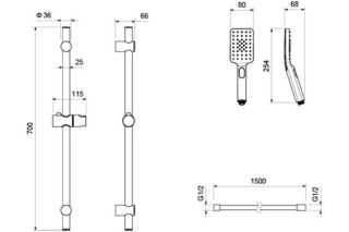 Душевой гарнитур Aquatek Лира AQ2018MB черный