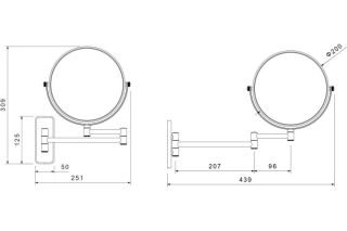 Косметическое зеркало Aquatek AQ4911MB черный