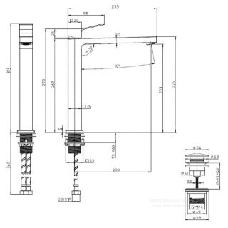 Смеситель для раковины Bossini Aki-T Z00709.030 хром