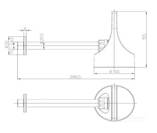 Верхний душ Bossini Apice HH1000.073 10 см чёрный матовый