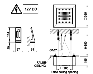 Верхний душ Gessi Afilo 57307.279M 30 см многофункциональный с эффектом хромотерапии белый матовый