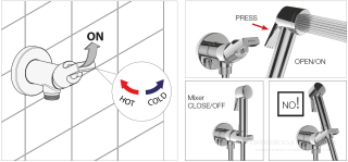 Гигиенический душ Bossini Mono Paloma Flat Mixer Set E34003.030 хром