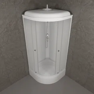 Душевая кабина Triton Вельвет Щ0000063055 90x90 см профиль белый стекло матовое