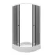 Душевой уголок Triton Грэй Щ0000066464 90x90 см профиль белый стекло тонированное