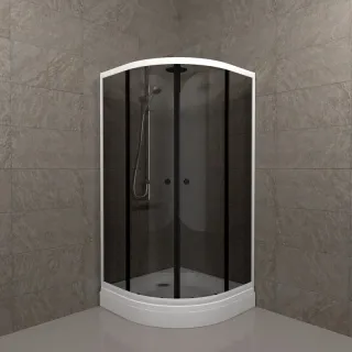 Душевой уголок Triton Грэй Щ0000066464 90x90 см профиль белый стекло тонированное