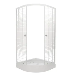 Душевой уголок Triton Стандарт-Полосы Щ0000061793 100x100 см профиль белый стекло с узором