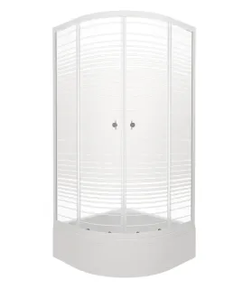 Душевой уголок Triton Стандарт-Полосы Щ0000061787 100x100 см профиль белый стекло с узором