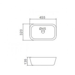 Накладная раковина Gappo GT402 45 см белый