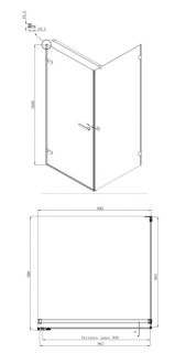 Душевой уголок Ambassador Abner 10011102L 100x100см левый хром/прозрачное