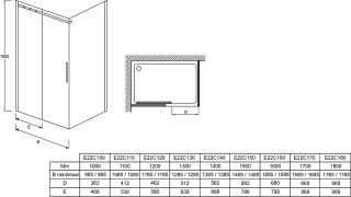 Душевая дверь Jacob Delafon Contra Black E22C120-BL 120см