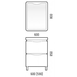 Тумба под раковину Corozo Бостон Z2 60см антик SD-00000801