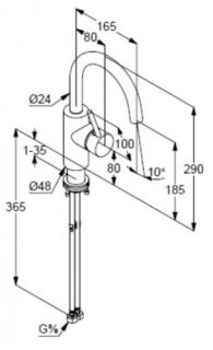 Смеситель для раковины Kludi Bozz хром 380280576