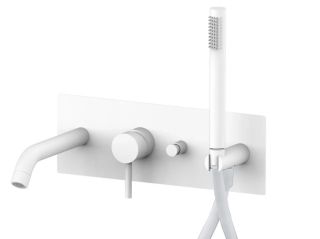 Смеситель для ванны с душем Paffoni Light LIG001BO с ВНУТРЕННЕЙ ЧАСТЬЮ, белый