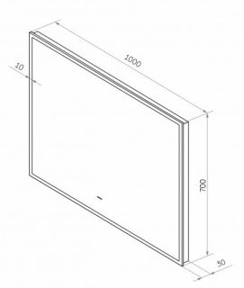 Зеркало с подсветкой Continent Amer ЗЛП1523 с бесконтактным сенсором 100x70см чёрный