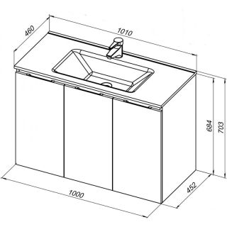 Тумба под раковину Aquanet Алвита New 277532 100 см серый
