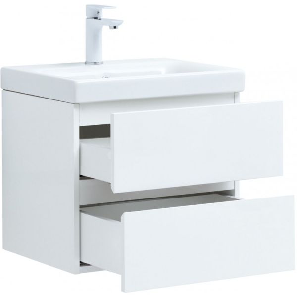 Тумба под раковину Aquanet Беркли 302347 50 см белый глянец