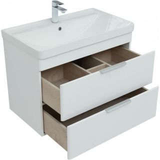 Тумба под раковину Aquanet Ирис New 310146 80 см белый глянец