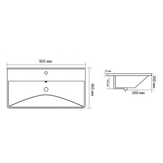 Раковина Aquanet Ирис 323883 90 см белый
