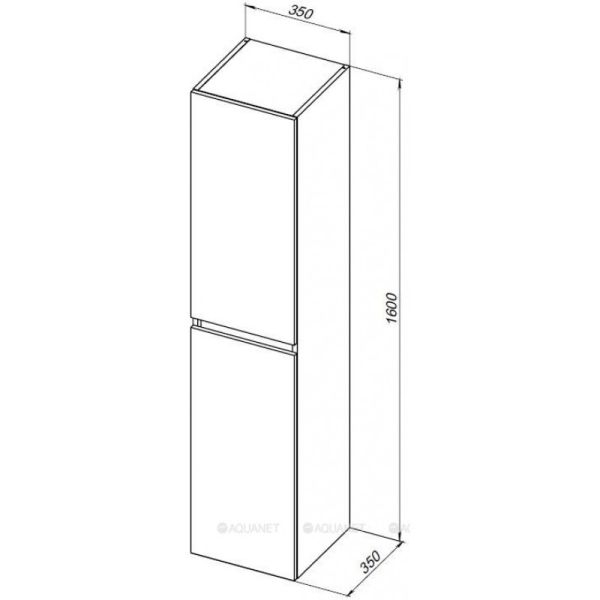 Пенал Aquanet Вега 329126 35 см белый глянец