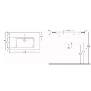Раковина Aquanet Flat 254364 80 см белый