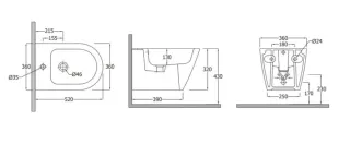 Подвесное биде Kludi Resa R 23BIW0139 чёрный матовый