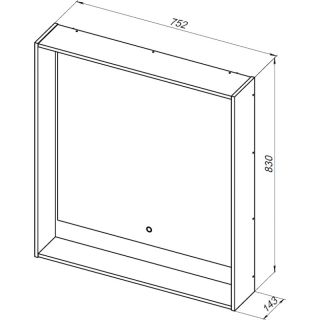 Зеркало с подсветкой Aquanet Милан 336395 80 см дуб рошелье