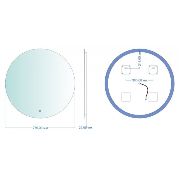 Зеркало с подсветкой Aquanet Смарт 336632 77 см с холодной подсветкой