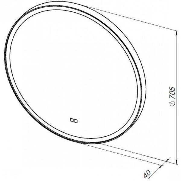 Зеркало с подсветкой Aquanet Тренд 316694 70 см чёрный