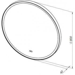 Зеркало с подсветкой Aquanet Тренд 316653 80 см чёрный