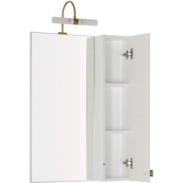 Зеркальный шкаф Aquanet Честер 186399 85 см белый/патина золото