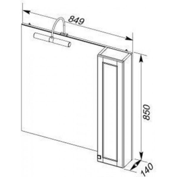Зеркальный шкаф Aquanet Честер 186399 85 см белый/патина золото