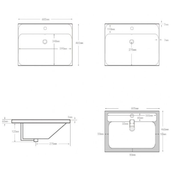 Раковина Aquanet Flash 333266 60 см белый