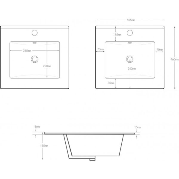 Раковина Aquanet Flat 329252 50 см чёрный матовый
