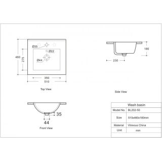 Раковина Aquanet Flow 347428 50 см белый