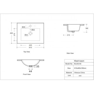 Раковина Aquanet Flow 347429 60 см белый