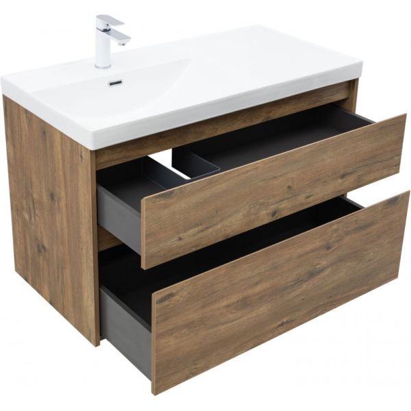 Тумба под раковину Aquanet Nova Lite 2.0 346320 100 см дуб рустикальный