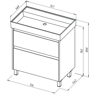 Тумба под раковину Aquanet Nova Lite 2.0 346344 75 см дуб рустикальный