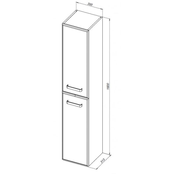 Пенал Aquanet Лукка 178953 30 см белый