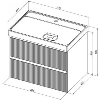 Тумба под раковину Aquanet Альтера 337155 70 см белый матовый