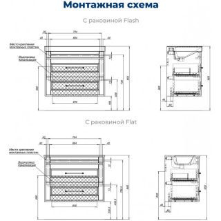 Тумба под раковину Aquanet Бостон New 347182 80 см белый сатин