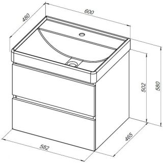 Тумба под раковину Aquanet Вега 2.0 337947 60 см маренго